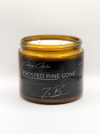 Frosted Pine Cone Candle