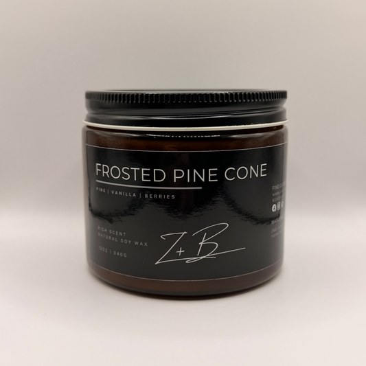 Frosted Pine Cone Candle