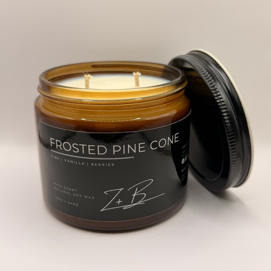 Frosted Pine Cone Candle