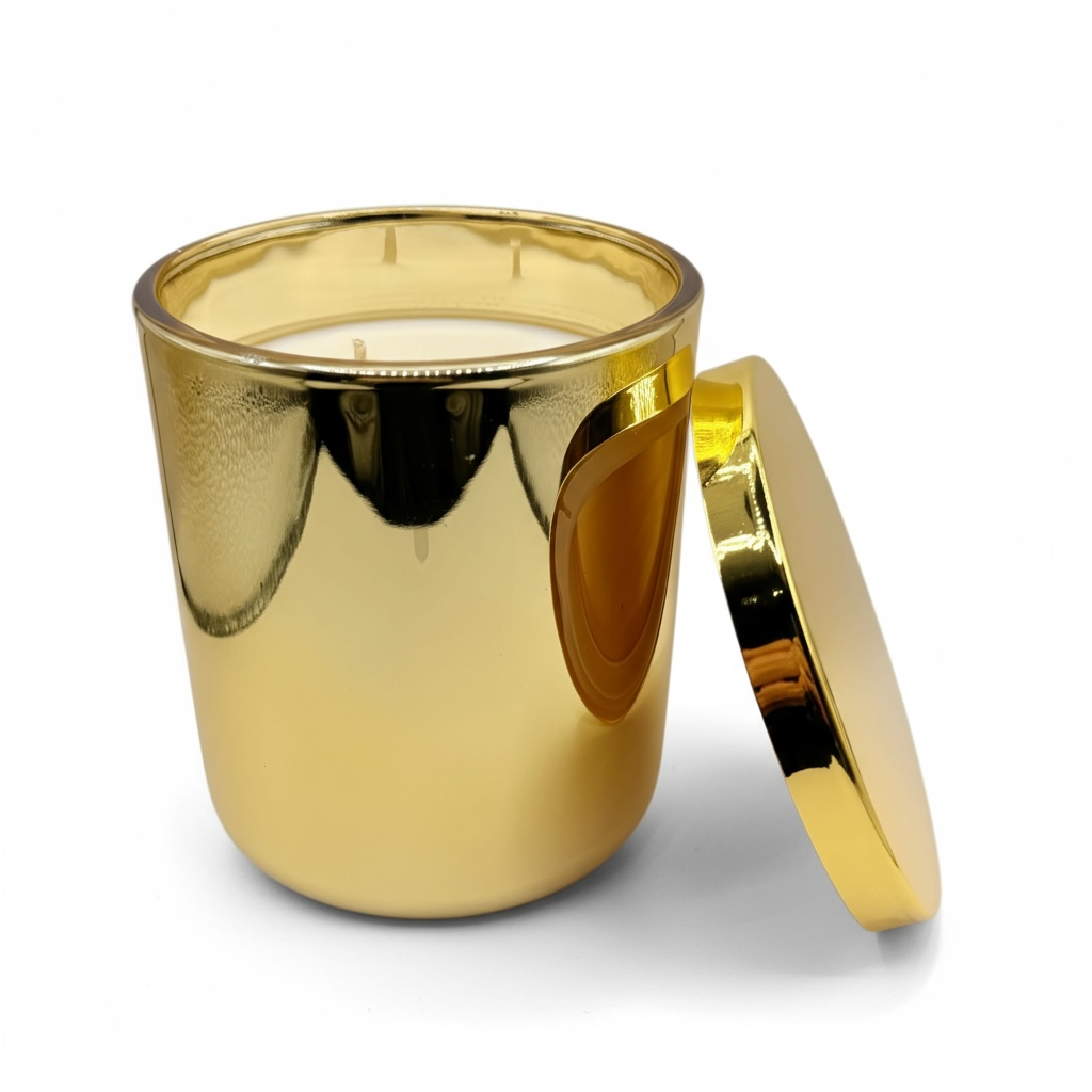 Frosted Pine Cone Candle - Gold Luxe