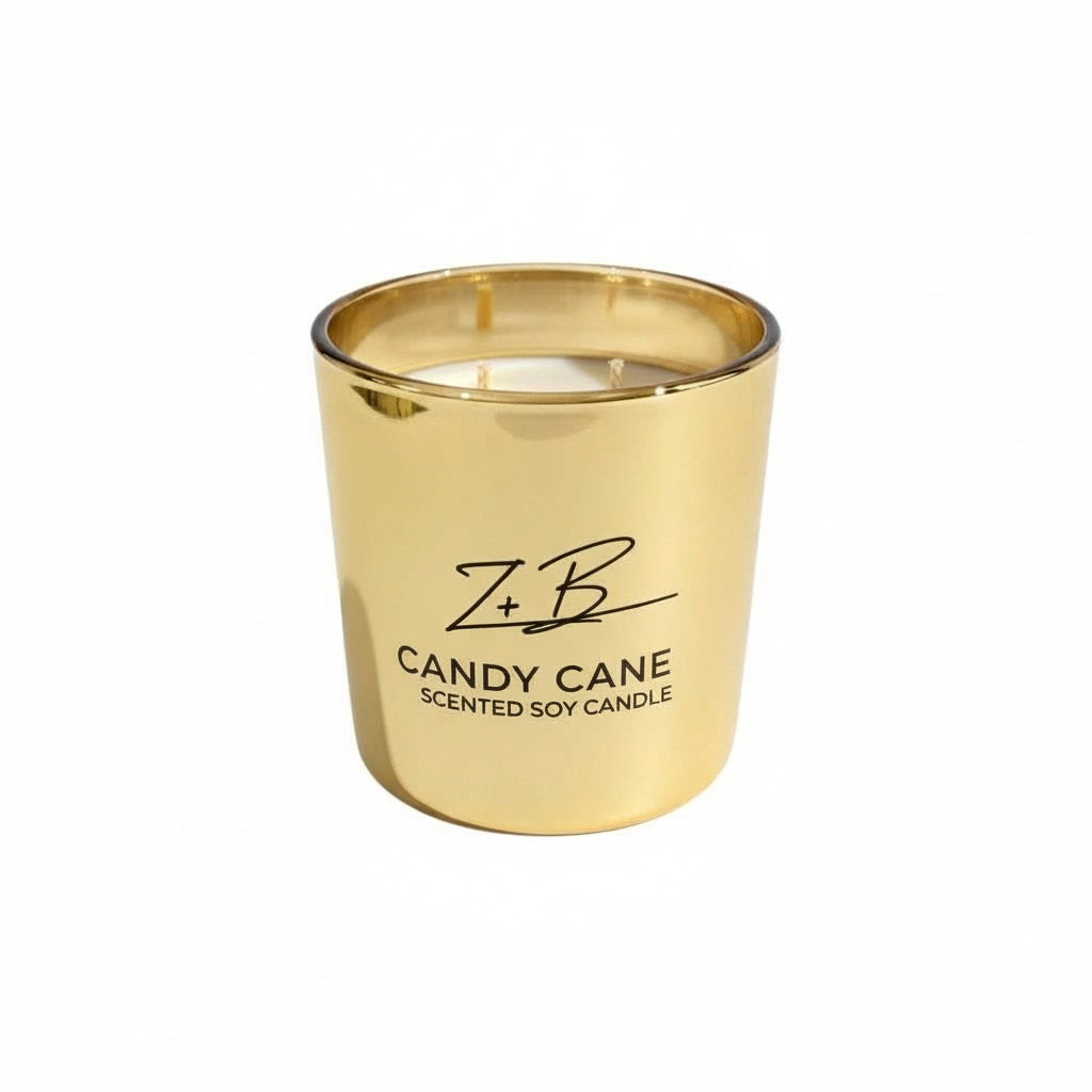 Candy Cane Candle - Gold Luxe