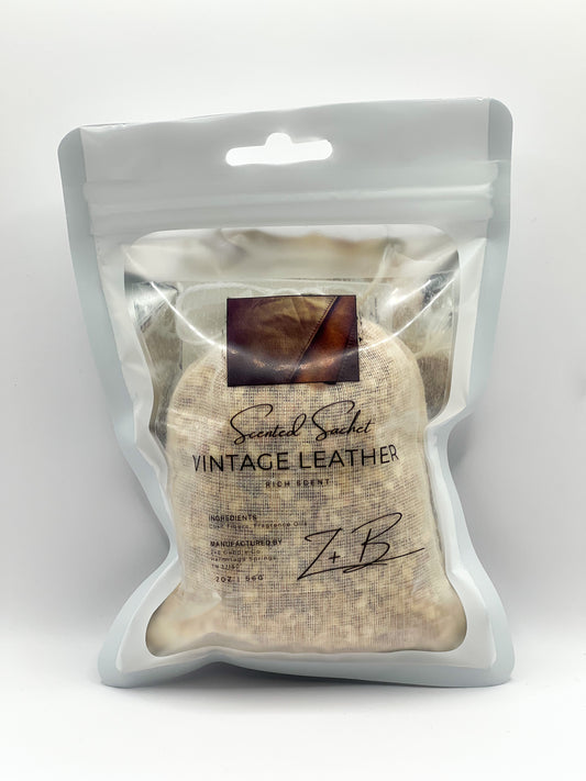 Vintage Leather Scented Sachet